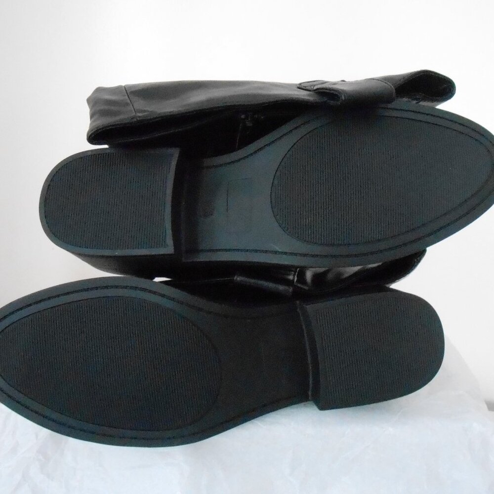 Black Knee-High Women's Buckle Riding Boots with Chunky Heels-Size 8-NWOT - Picture 6 of 9